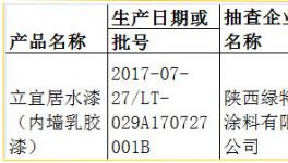 陜西質(zhì)監(jiān)局抽查 立宜居水漆（內(nèi)墻乳膠漆）不合格！
