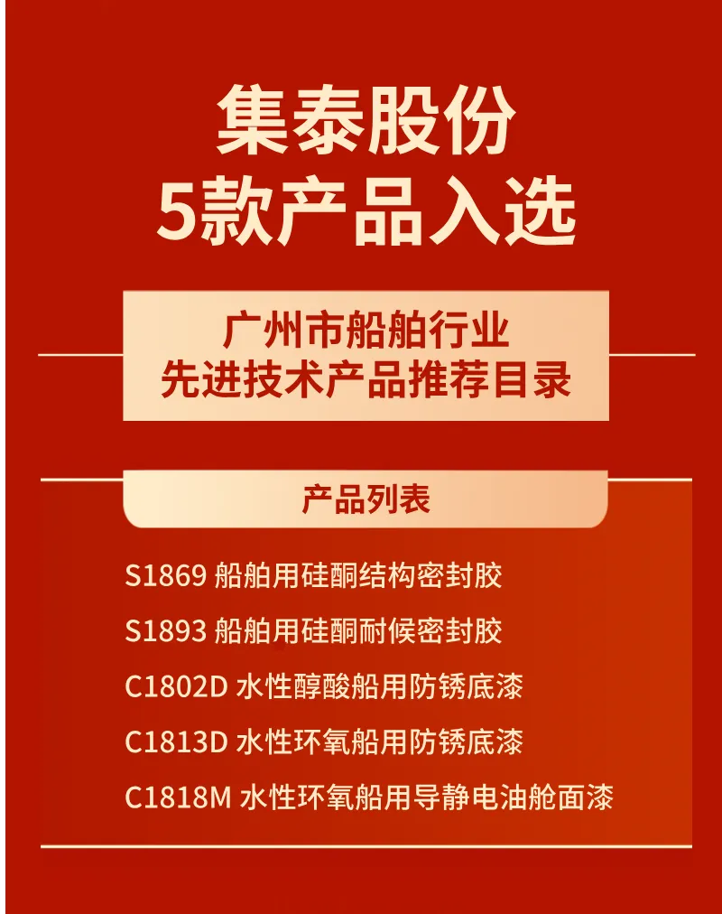 技術(shù)先進、質(zhì)量可靠！集泰股份多款涂料產(chǎn)品獲重點推薦