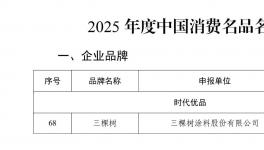 三棵樹(shù)入選“2025年度中國(guó)消費(fèi)名品名單”